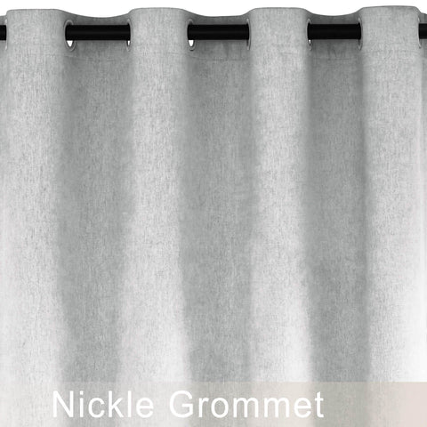 1041 100% Blackout Soft Chenille Linen Blend Curtain Grommet & 4 IN 1 - Cololeaf -- #1 White
