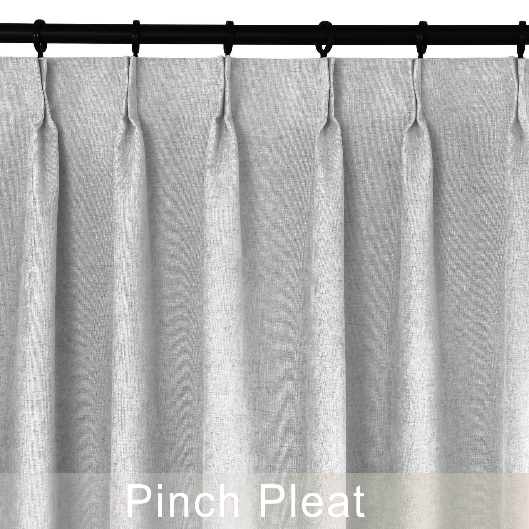 1041 100% Blackout Soft Chenille Linen Blend Curtain Pinch Pleat - Cololeaf -- #1 White
