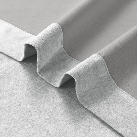 1041 100% Blackout Soft Chenille Linen Blend Curtain Pinch Pleat - Cololeaf -- #1 White