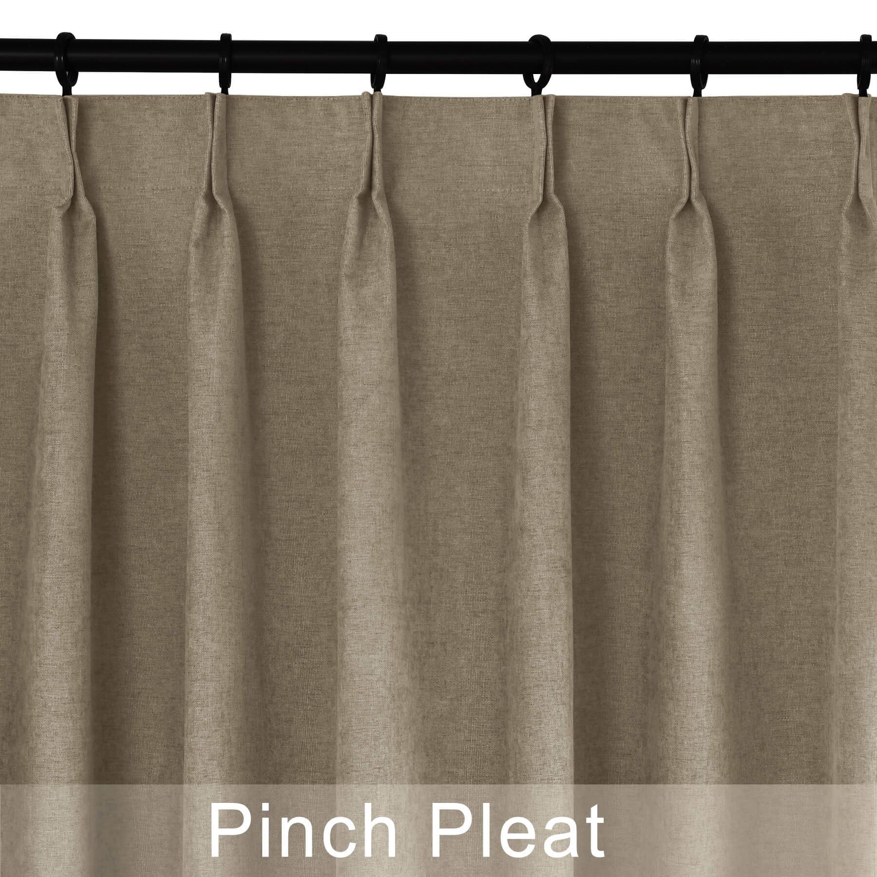 1041 100% Blackout Soft Chenille Linen Blend Curtain Pinch Pleat - Cololeaf -- #1 White