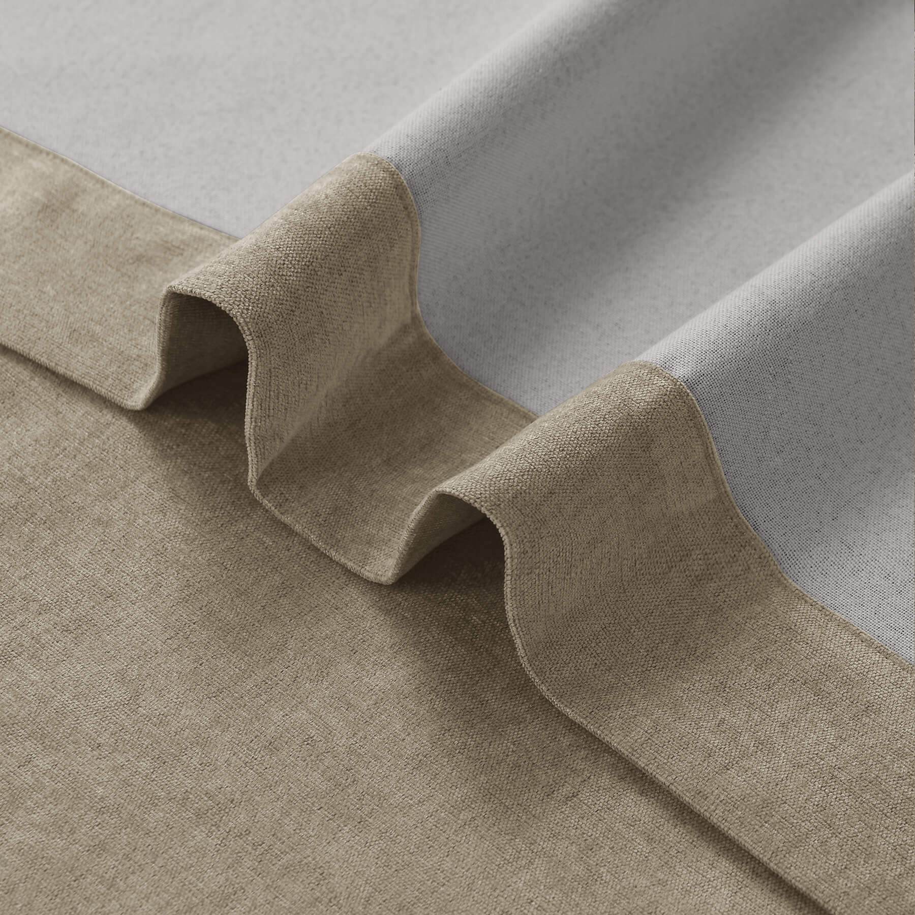 1041 100% Blackout Soft Chenille Linen Blend Curtain Pinch Pleat - Cololeaf -- #1 White