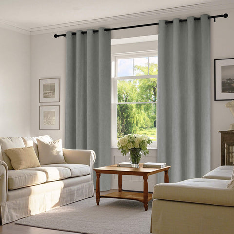 1041 100% Blackout Soft Chenille Linen Blend Curtain Grommet & 4 IN 1 (1 Panel)
