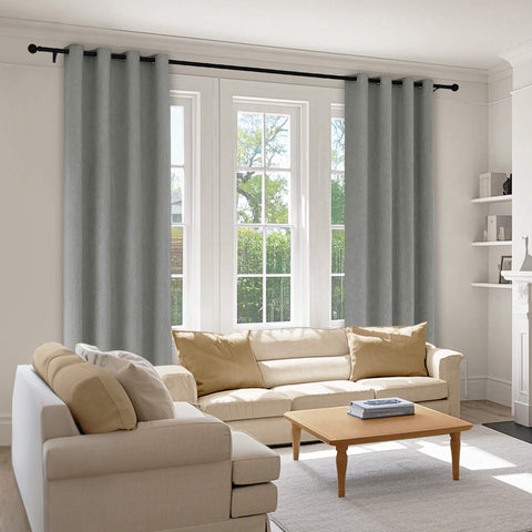 1041 100% Blackout Soft Chenille Linen Blend Curtain Grommet & 4 IN 1 (1 Panel)