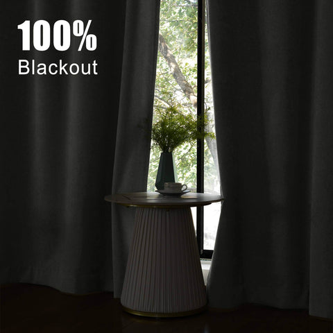 1041 100% Blackout Soft Chenille Linen Blend Curtain Pinch Pleat - Cololeaf -- #1 White