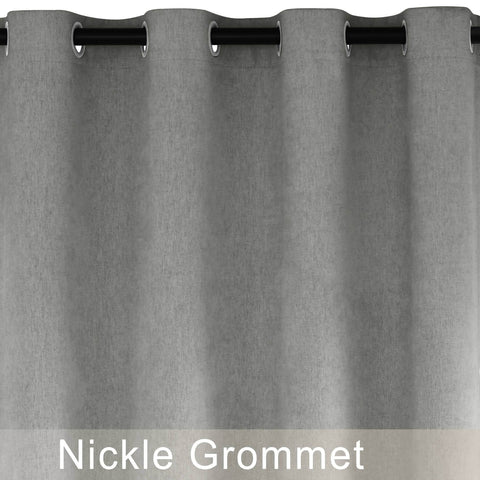 1041 100% Blackout Soft Chenille Linen Blend Curtain Grommet & 4 IN 1 - Cololeaf -- #1 White