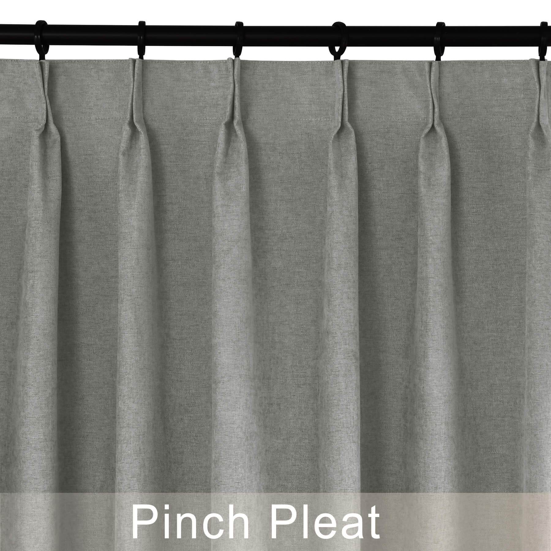 1041 100% Blackout Soft Chenille Linen Blend Curtain Pinch Pleat - Cololeaf -- #1 White