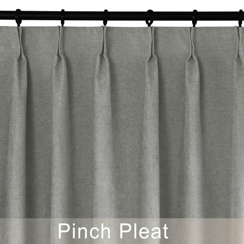 1041 100% Blackout Soft Chenille Linen Blend Curtain Pinch Pleat - Cololeaf -- #1 White