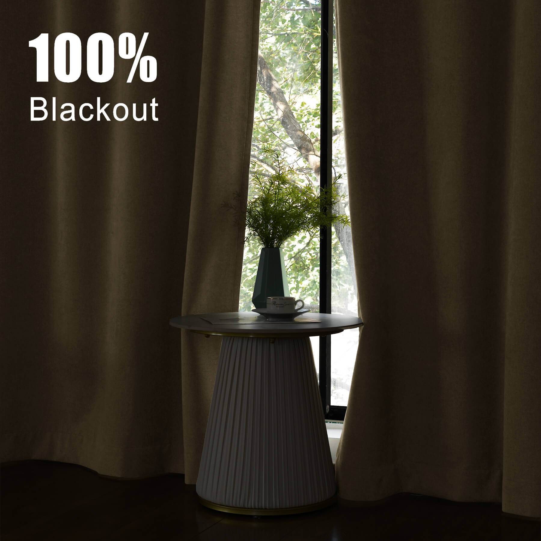 1041 100% Blackout Soft Chenille Linen Blend Curtain Pinch Pleat - Cololeaf -- #1 White