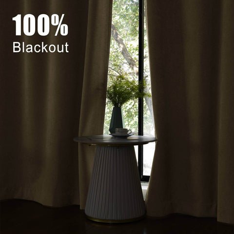 1041 100% Blackout Soft Chenille Linen Blend Curtain Pinch Pleat - Cololeaf -- #1 White