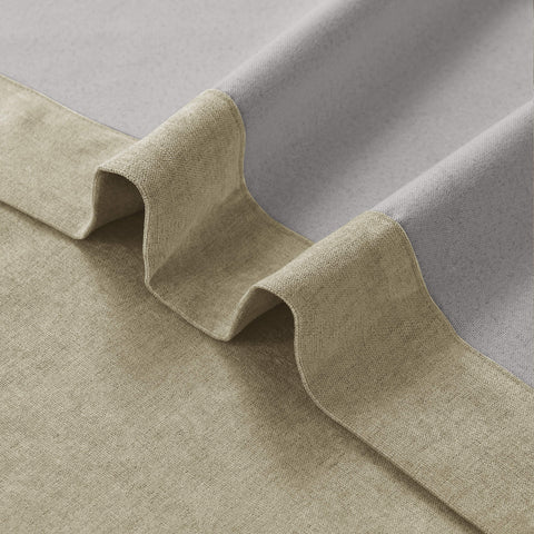 1041 100% Blackout Soft Chenille Linen Blend Curtain Grommet & 4 IN 1 (1 Panel)