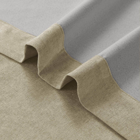 1041 100% Blackout Soft Chenille Linen Blend Curtain Pinch Pleat - Cololeaf -- #1 White