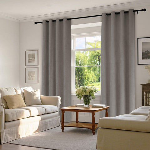 1041 100% Blackout Soft Chenille Linen Blend Curtain Grommet & 4 IN 1 (1 Panel)