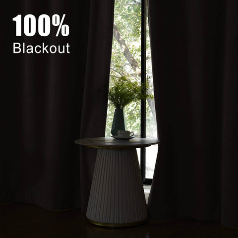 1041 100% Blackout Soft Chenille Linen Blend Curtain Pinch Pleat - Cololeaf -- #1 White