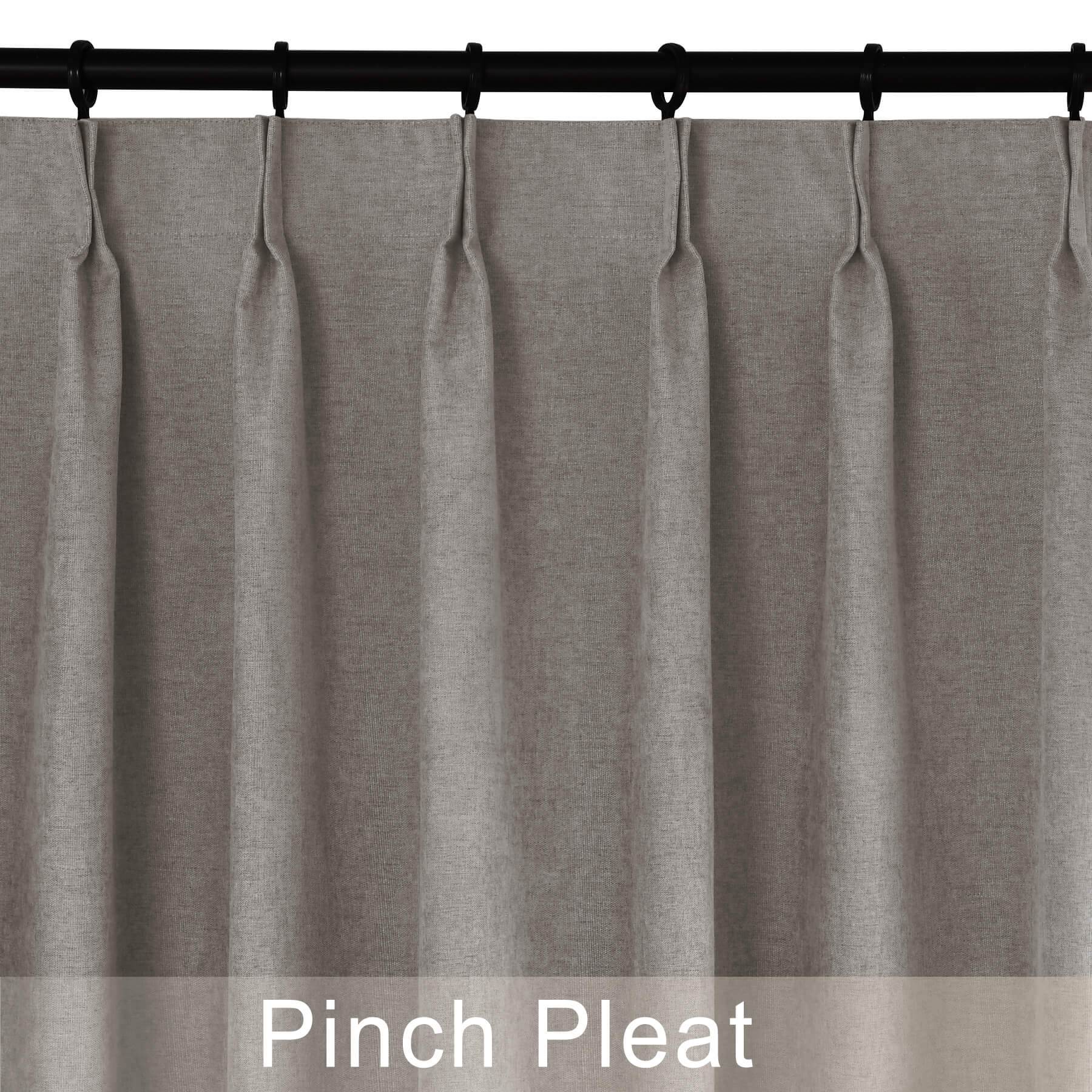 1041 100% Blackout Soft Chenille Linen Blend Curtain Pinch Pleat - Cololeaf -- #1 White