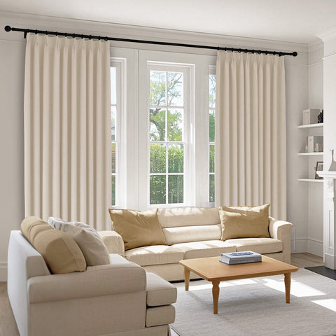 1041 100% Blackout Soft Chenille Linen Blend Curtain Pinch Pleat 1 Panel
