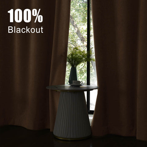 1041 100% Blackout Soft Chenille Linen Blend Curtain Pinch Pleat - Cololeaf -- #1 White