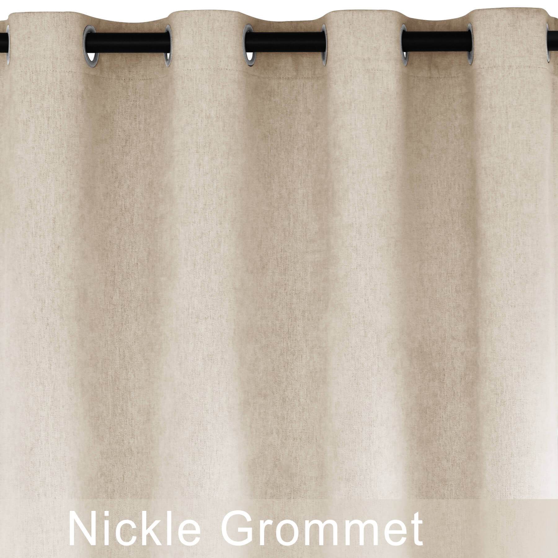 1041 100% Blackout Soft Chenille Linen Blend Curtain Grommet & 4 IN 1 - Cololeaf -- #1 White