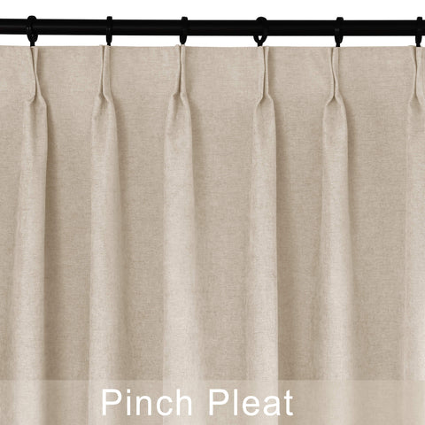 1041 100% Blackout Soft Chenille Linen Blend Curtain Pinch Pleat 1 Panel