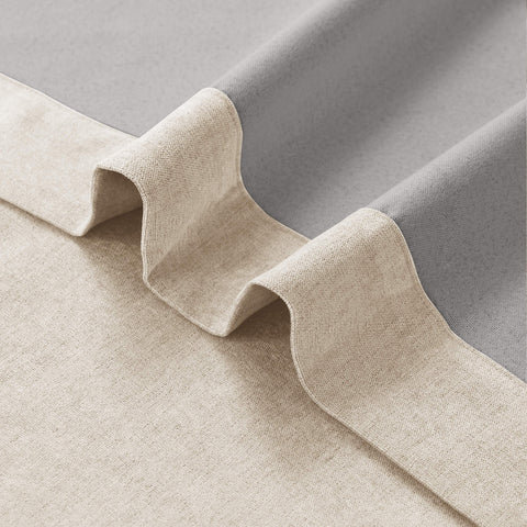 1041 100% Blackout Soft Chenille Linen Blend Curtain Grommet & 4 IN 1 (1 Panel)