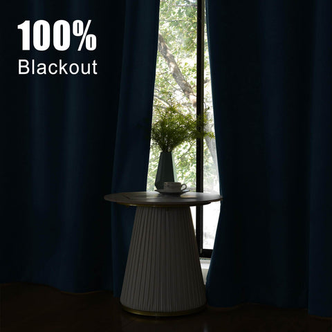 1041 100% Blackout Soft Chenille Linen Blend Curtain Pinch Pleat - Cololeaf -- #1 White