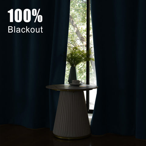 1041 100% Blackout Soft Chenille Linen Blend Curtain Grommet & 4 IN 1 (1 Panel)