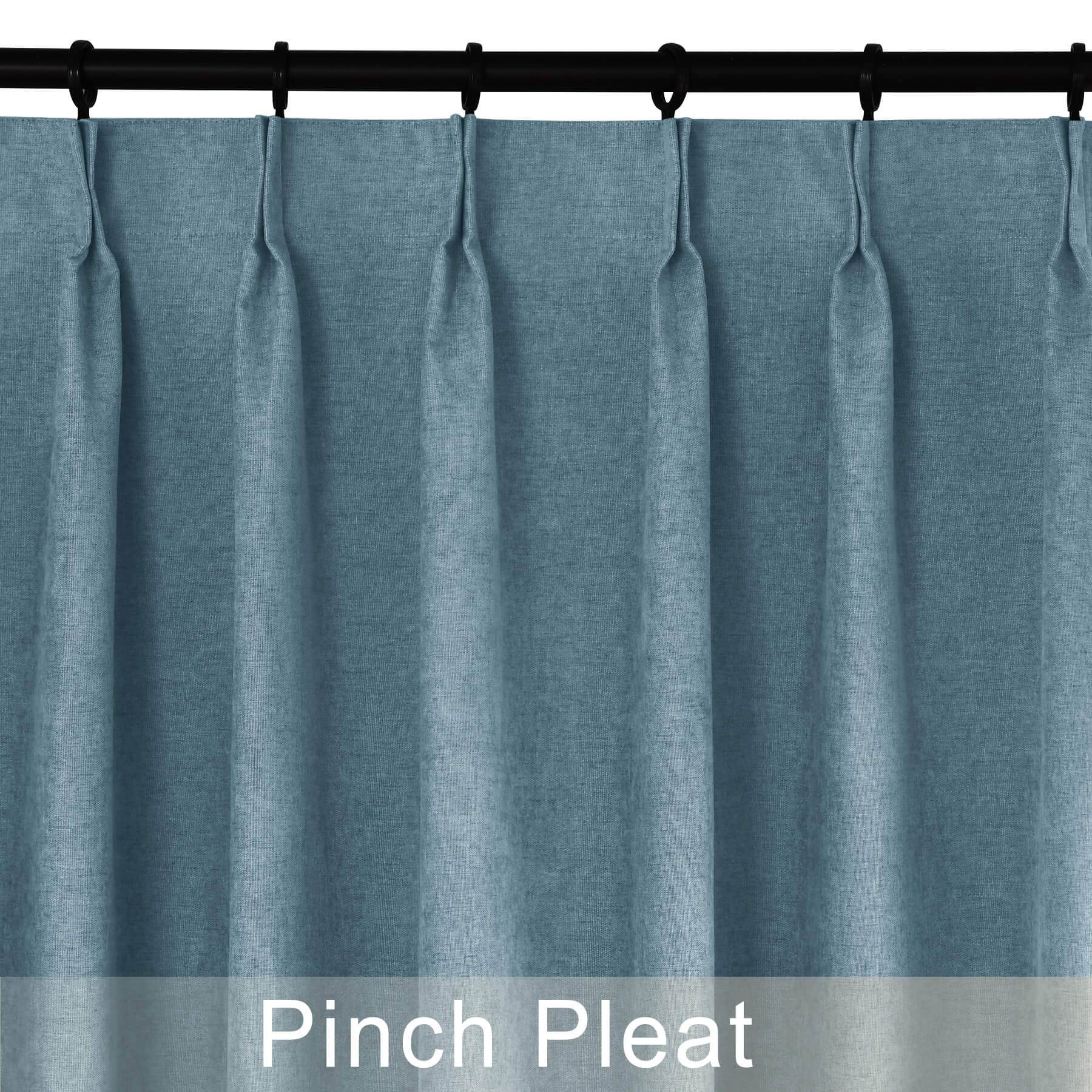 1041 100% Blackout Soft Chenille Linen Blend Curtain Pinch Pleat - Cololeaf -- #1 White