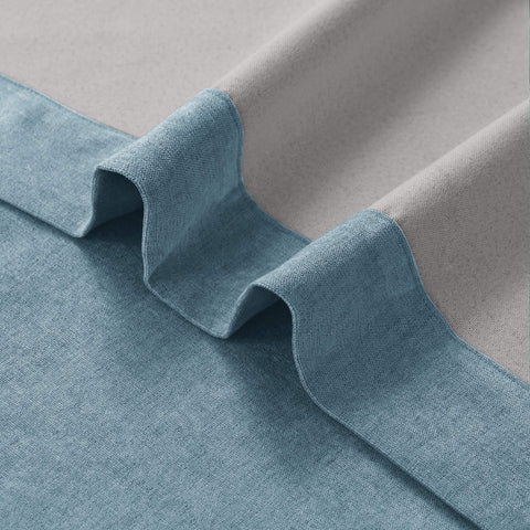 1041 100% Verdunkelungs-Soft-Chenille-Leinen-Mischvorhang mit Faltenband, 1 Schal