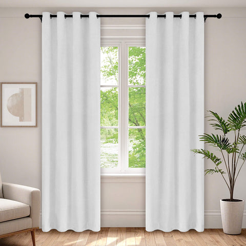 1041 100% Blackout Soft Chenille Linen Blend Curtain Grommet & 4 IN 1 (1 Panel)