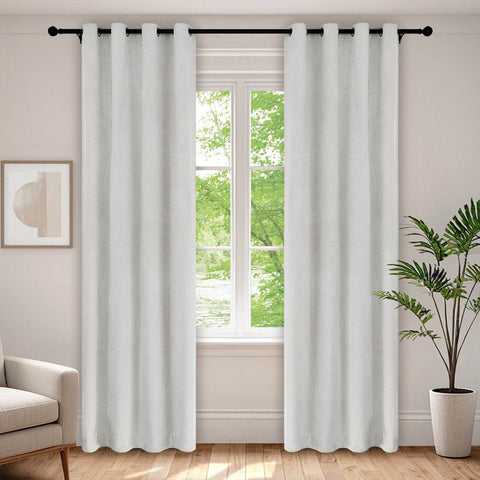 1041 100% Blackout Soft Chenille Linen Blend Curtain Grommet & 4 IN 1 - Cololeaf