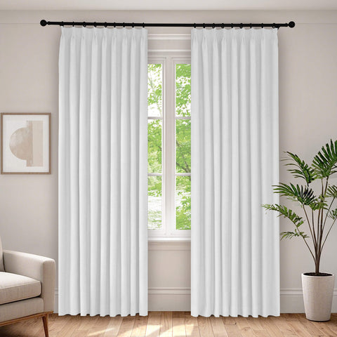 1041 100% Blackout Soft Chenille Linen Blend Curtain Pinch Pleat 1 Panel