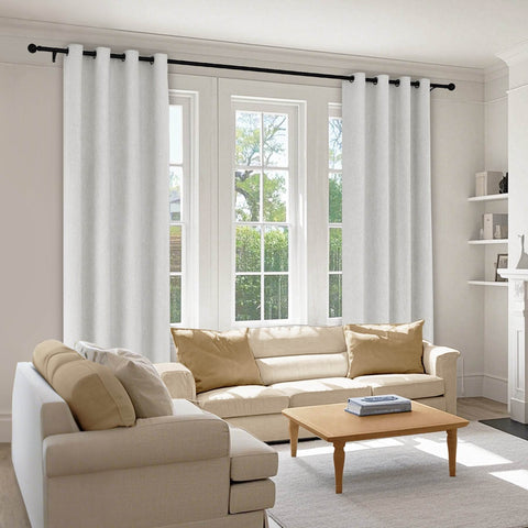 1041 100% Blackout Soft Chenille Linen Blend Curtain Grommet & 4 IN 1 - Cololeaf