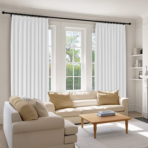 1041 100% Blackout Soft Chenille Linen Blend Curtain Pinch Pleat 1 Panel