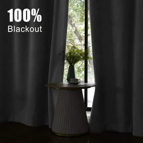 1041 100% Blackout Soft Chenille Linen Blend Curtain Pinch Pleat - Cololeaf -- #1 White