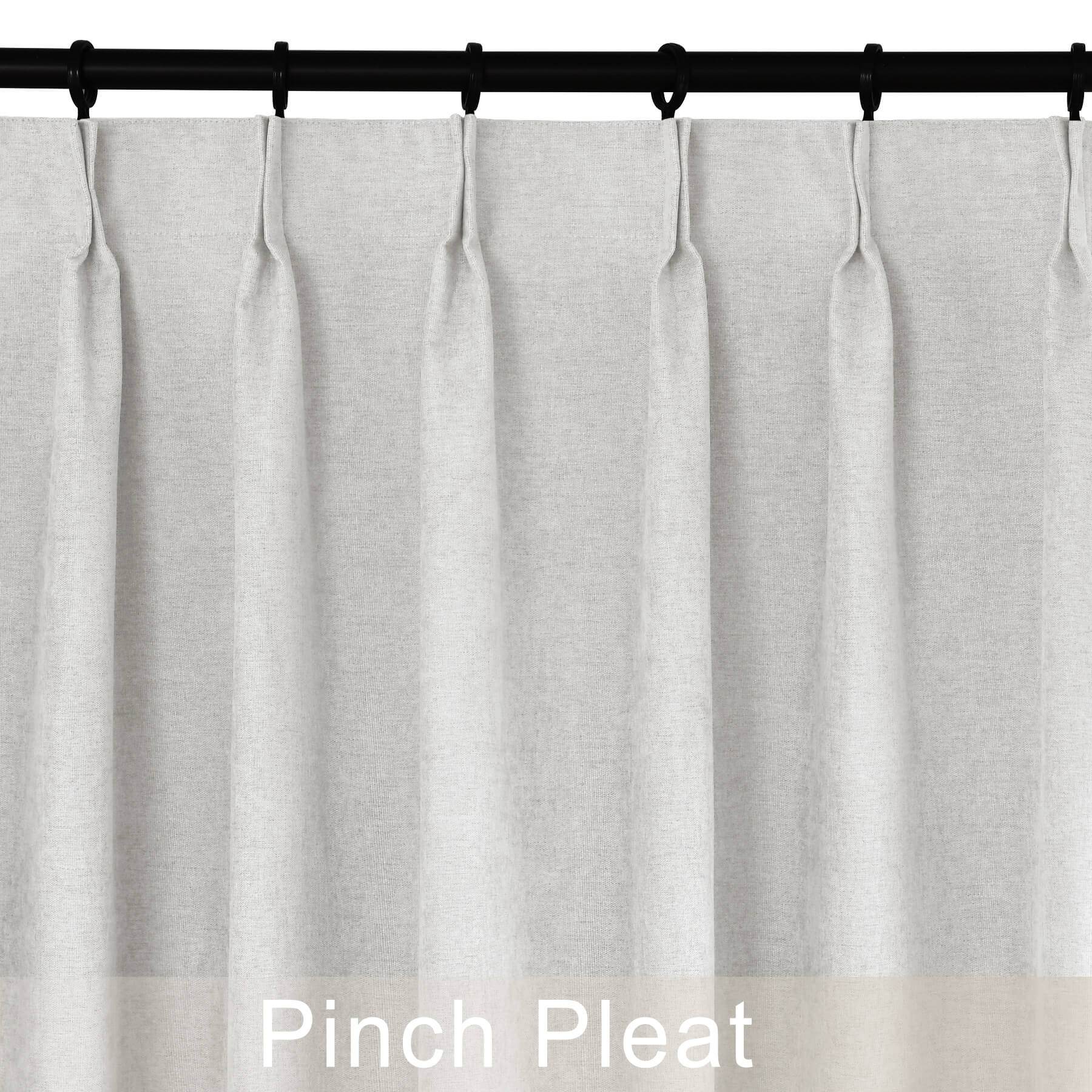 1041 100% Blackout Soft Chenille Linen Blend Curtain Pinch Pleat - Cololeaf -- #1 White