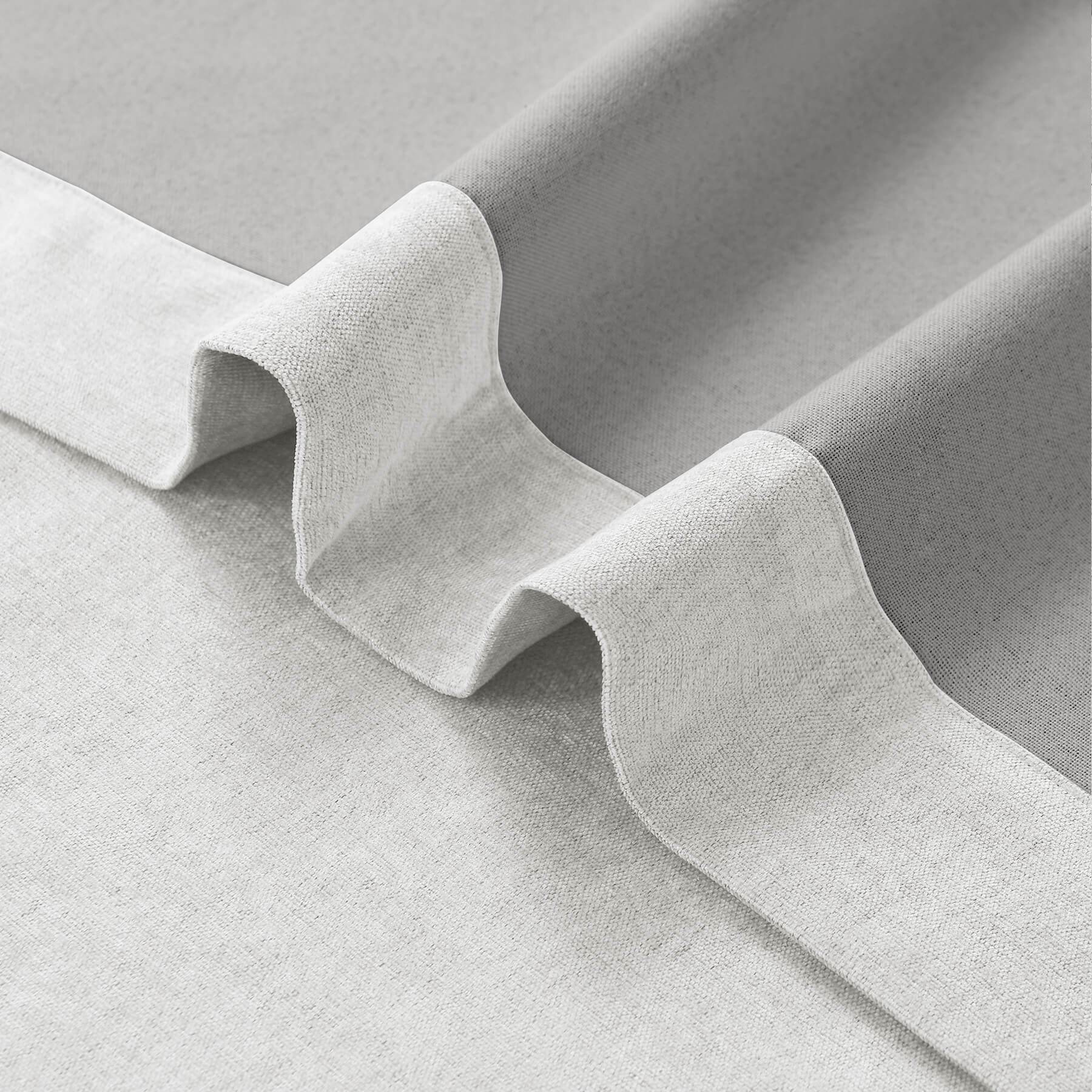1041 100% Blackout Soft Chenille Linen Blend Curtain Pinch Pleat - Cololeaf -- #1 White