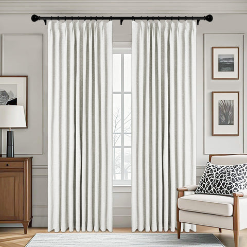 3009 Reversible 100% Blackout Linen Blend Curtain Pinch Pleat 1 Panel
