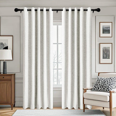 3009 Reversible 100% Blackout Linen Blend Curtain Grommet 1 Panel
