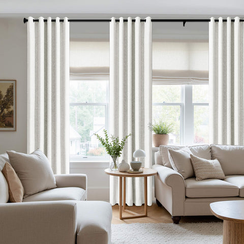 3009 Reversible 100% Blackout Linen Blend Curtain Grommet 1 Panel