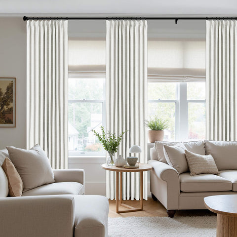 3009 Wendbarer Vorhang aus Leinenmischung, 100 % lichtdicht, Faltenband, 1 Paneel