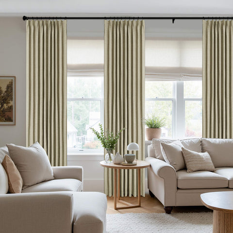 3009 Wendbarer Vorhang aus Leinenmischung, 100 % lichtdicht, Faltenband, 1 Paneel