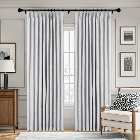 3009 Reversible 100% Blackout Linen Blend Curtain Pinch Pleat 1 Panel
