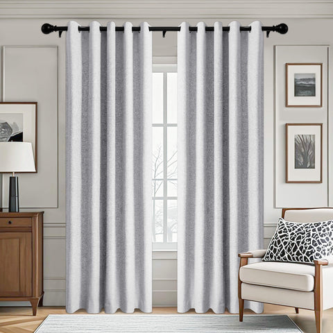 3009 Reversible 100% Blackout Linen Blend Curtain Grommet 1 Panel