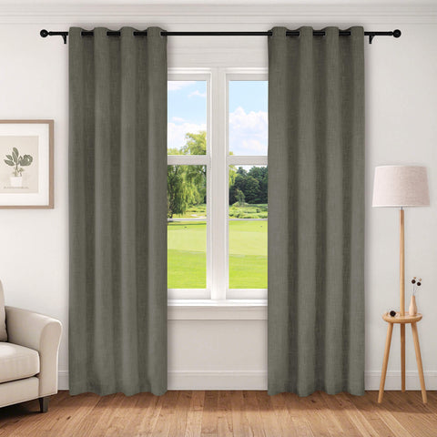 1044 100% Blackout Heavyweight 350GSM Linen Texture Drapes Custom Made 1 Panel