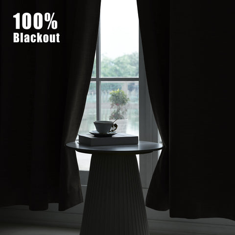 1044 100% Blackout Heavyweight 350GSM Linen Texture Drapes Custom Made 1 Panel