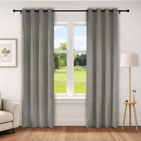 1044 100% Blackout Heavyweight 350GSM Linen Texture Drapes Custom Made 1 Panel