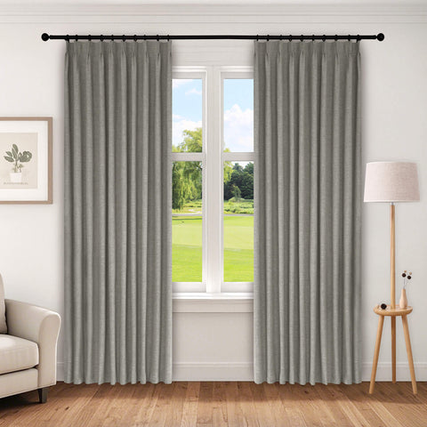 1044 100% Verdunkelung Schwerer Leinenstruktur Vorhang 350GSM mit Faltenband 1er-Pack