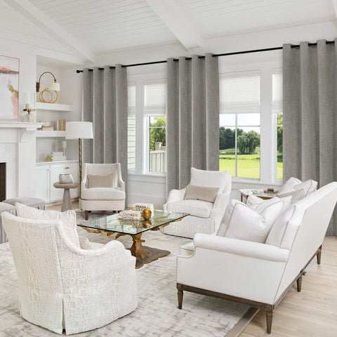 1044 100% Blackout Heavyweight 350GSM Linen Texture Drapes Custom Made 1 Panel
