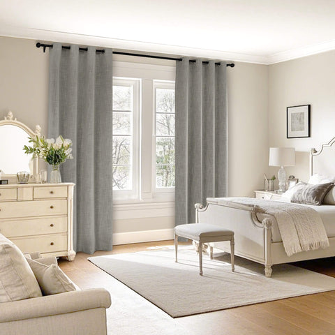 1044 100% Blackout Heavyweight 350GSM Linen Texture Drapes Custom Made 1 Panel