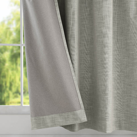1044 100% Blackout Heavyweight 350GSM Linen Texture Drapes Custom Made 1 Panel