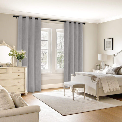 1044 100% Blackout Heavyweight 350GSM Linen Texture Drapes Custom Made 1 Panel